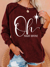 Load image into Gallery viewer, Women&#39;s Christmas Oh Night Divine Casual Long Sleeve Sweatshirt