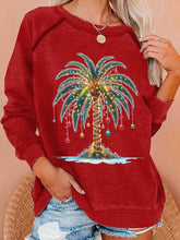 Load image into Gallery viewer, Women's Christmas Palm Tree Print Casual Sweatshirt