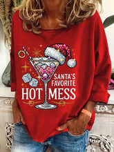 Load image into Gallery viewer, Women&#39;s Christmas Santa&#39;s Favorite Hot Mess Printed Casual Sweatshirt