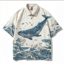 Load image into Gallery viewer, Ocean And Whale Elements Japanese Vacation Style Men's Short Sleeve T-shirt