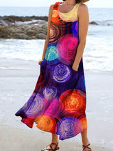 Load image into Gallery viewer, Women's Seaweed Floral Pattern Resort Style Vest with Pockets Dress