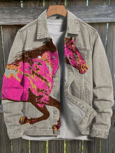 Load image into Gallery viewer, Vintage Print Casual Denim Jacket