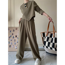 Load image into Gallery viewer, Chic Irregular Sweep With Wide Legs Two Pieces Set