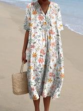 Load image into Gallery viewer, Sweet Watercolor Floral Repeat Pattern Printed Women's Flowy Dress