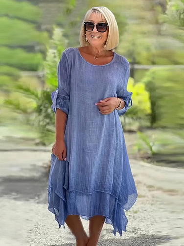 Irregular Double Layer Length Dress