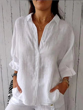 Load image into Gallery viewer, Cotton and Linen Tie Back Design Shirt