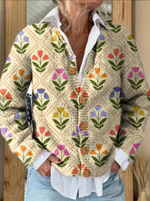 Load image into Gallery viewer, Retro Style Garden Floral Pattern Printed Buttoned Cardigan Sweater