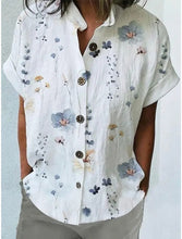 Load image into Gallery viewer, Casual Loose Floral Printed Short Sleeved Shirt