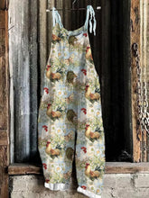 Load image into Gallery viewer, Farm Chicken Print Loose Casual Jumpsuit