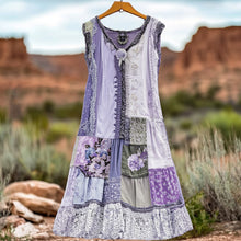 Load image into Gallery viewer, Women's Vintage Floral Lace Patch Comfort Dress