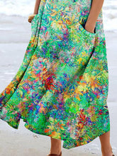 Load image into Gallery viewer, Women's Floral Art Print Pocket Casual Resort Comfort Maxi Dress
