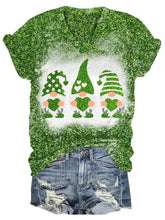 Load image into Gallery viewer, Valentine's Glitter Gnome V-Neck T-Shirt
