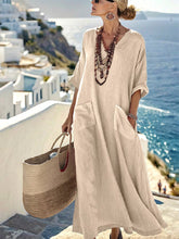 Load image into Gallery viewer, Ladies Loose Solid Pocket Dress
