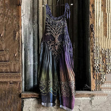 Load image into Gallery viewer, Vintage Viking Tree Of Life Gradient Art Linen Jumpsuit