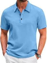 Load image into Gallery viewer, Men's Summer Mesh Ice Silk Solid Color Short Sleeve Polo Shirt