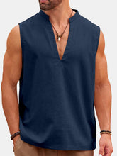 Load image into Gallery viewer, Men's Summer Solid Color Comfortable V-neck Sleeveless Shirt