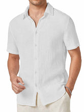 Load image into Gallery viewer, Men's Hawaiian Pleated Fabric Short Sleeve Shirt