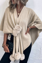 Load image into Gallery viewer, Solid Color Fur Ball Casual Knitted Shawl Cardigan