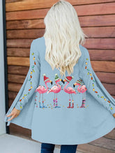 Load image into Gallery viewer, Women&#39;s Christmas Flamingo Print Long Sleeve Cardigan