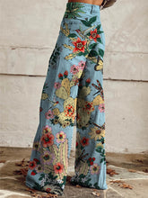 Load image into Gallery viewer, Women's Hacienda Cactus Print Casual Wide Leg Pants