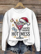 Load image into Gallery viewer, Women&#39;s Christmas Santa&#39;s Favorite Hot Mess Printed Crew Neck Sweatshirt