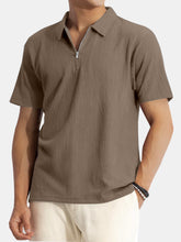 Load image into Gallery viewer, Men's Solid Color Waffle Casual Daily Short Sleeve Polo Shirt