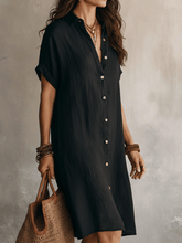 Load image into Gallery viewer, Modern Boho Effortless Black Linen Relaxed Midi Dress