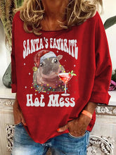 Load image into Gallery viewer, Women's Christmas Hippo Cocktail T-Shirt