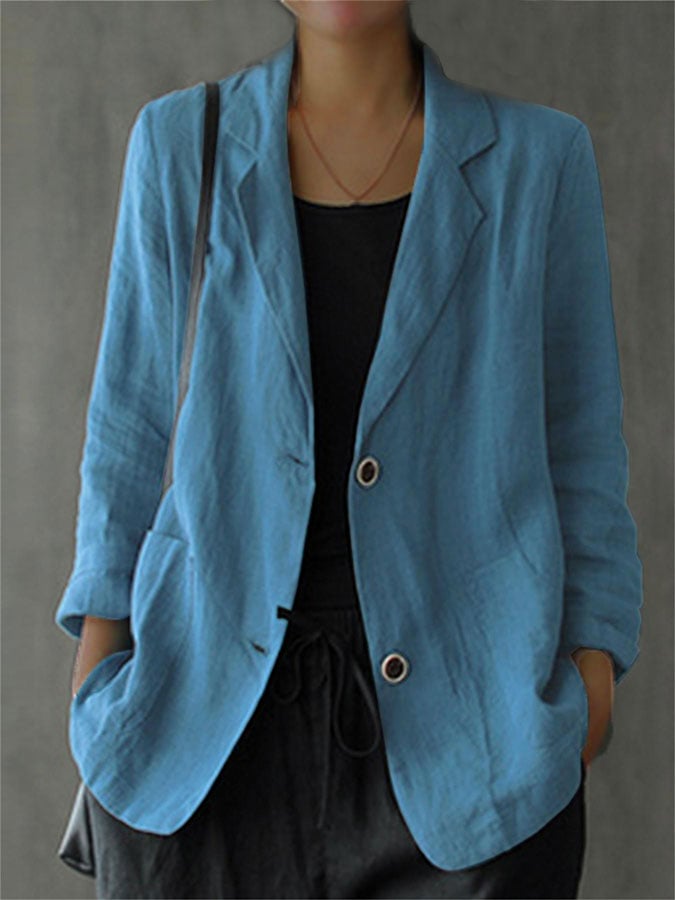 Women's Casual Cotton And Linen Suit Jacket