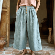 Load image into Gallery viewer, Women's Linen Solid Color 9-point Harem Trouser Pants