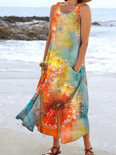Load image into Gallery viewer, Women's Oil Painting Floral Pattern Tank Top Dress
