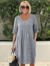 Load image into Gallery viewer, Cotton Pocket Beach Tunic Dress Plus Size