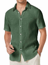 Load image into Gallery viewer, Men's Hawaiian Pleated Fabric Short Sleeve Shirt