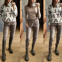 Load image into Gallery viewer, Hooded sports letter knitted two-piece set