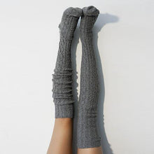 Load image into Gallery viewer, Solid Color Long Tube Knitted Over The Knee Socks