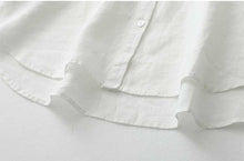 Load image into Gallery viewer, Casual Linen Stand Collar Three-quarter Sleeve Loose Shirt