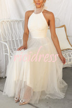 Load image into Gallery viewer, Fairy Vibes Tulle Gathered Detail Halter Maxi Dress