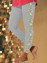 Load image into Gallery viewer, Women's Colorful Oil Painting Christmas Tree Print Leggings
