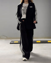 Load image into Gallery viewer, Fashionable Striped Blazer &amp; Wide Leg Pants Two-Piece Set