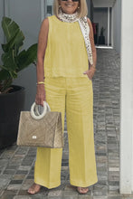 Load image into Gallery viewer, Cotton and linen sleeveless suit
