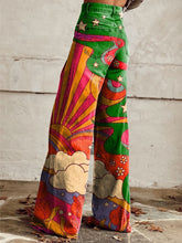 Load image into Gallery viewer, Women's Vintage Print Casual Wide Leg Pants