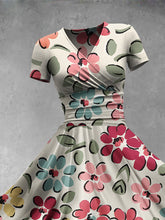 Load image into Gallery viewer, Women's Multicolor Flowers Print Maxi Dress