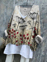 Load image into Gallery viewer, Floral Embroidered Art Linen Blend Tunic