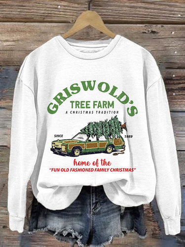 Women's Griswold Christmas Tree Farm Print Sweatshirt