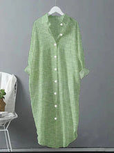 Load image into Gallery viewer, Ladies Retro Striped Design Casual Loose Shirt Dress