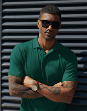 Load image into Gallery viewer, Men's Knitted Pit Jacquard Basic Simple Short-sleeved Polo Shir