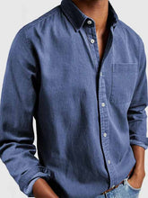 Load image into Gallery viewer, Men's Basics Vintage Washed 100% Cotton Pocket Long Sleeve Shirt