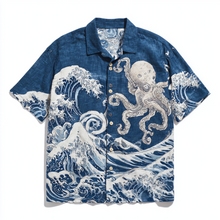Load image into Gallery viewer, Men's Short-sleeve T-shirt With Ocean And Octopus Elements In Japanese Vacation Style