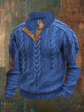 Load image into Gallery viewer, Wearshes Men&#39;s Knit Cable Button-Down Sweater