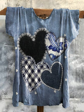 Load image into Gallery viewer, Retro Heart Graphic Casual Tee 37cf